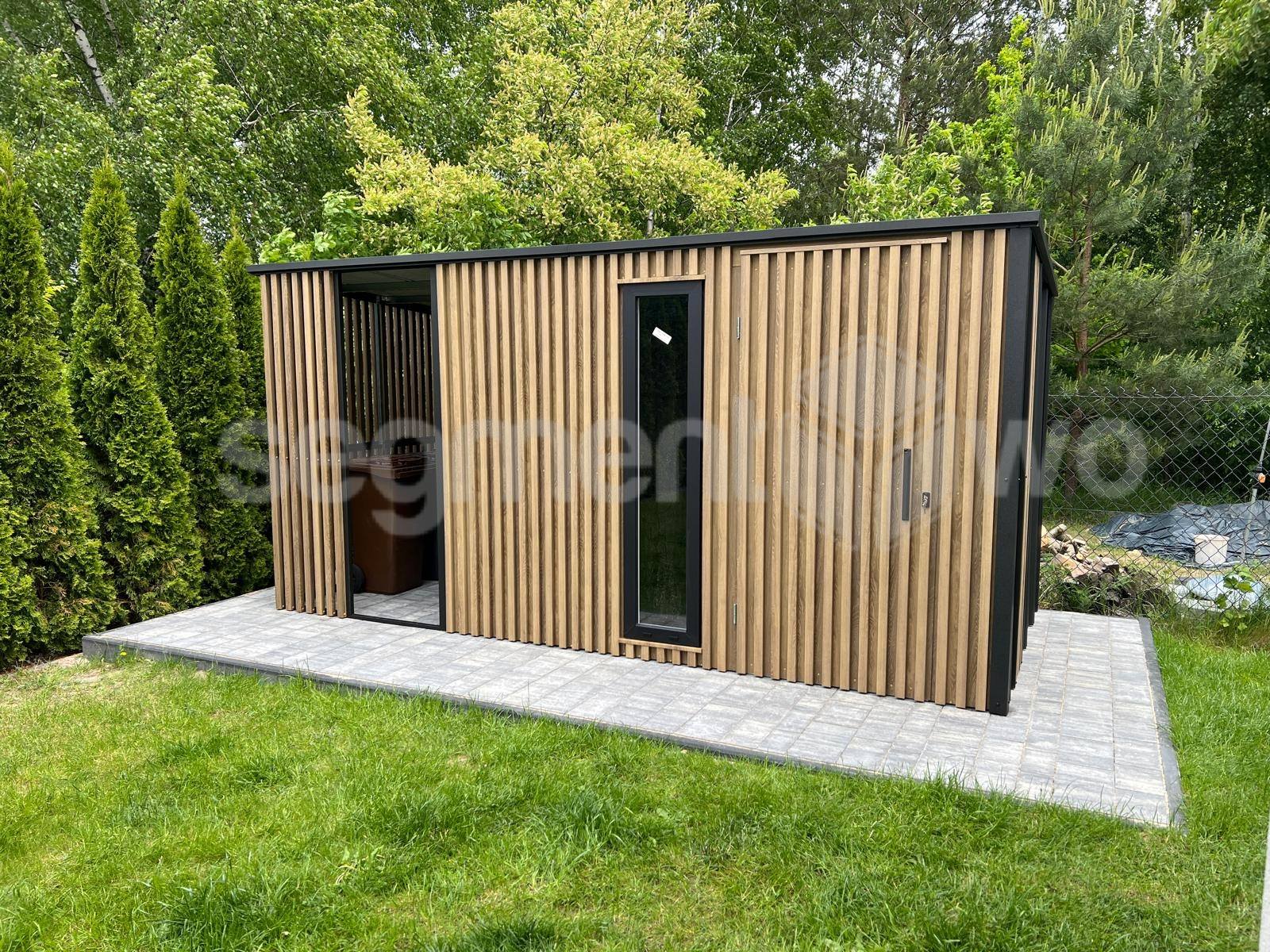 Wiata garażowa z domkiem narzędziowym na wymiar